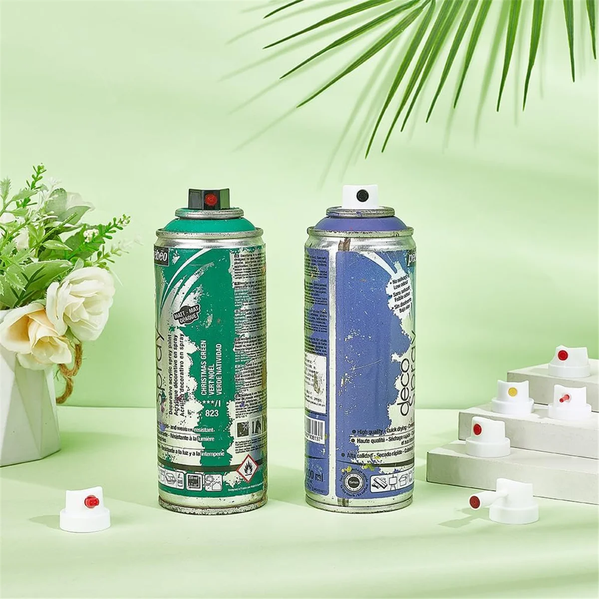 AA98 32 Pcs Replacement Paint Caps, Universal Aerosol Can Cap Female Cans Can Nozzle for Graffiti Painting and Street Art