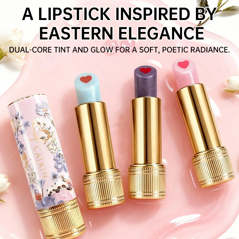CATKIN Whiffle Dance Tinted Lip Balm 3 PCS Solid Lip Gloss Moisturizing Watery Colored Jelly Love Long-lasting