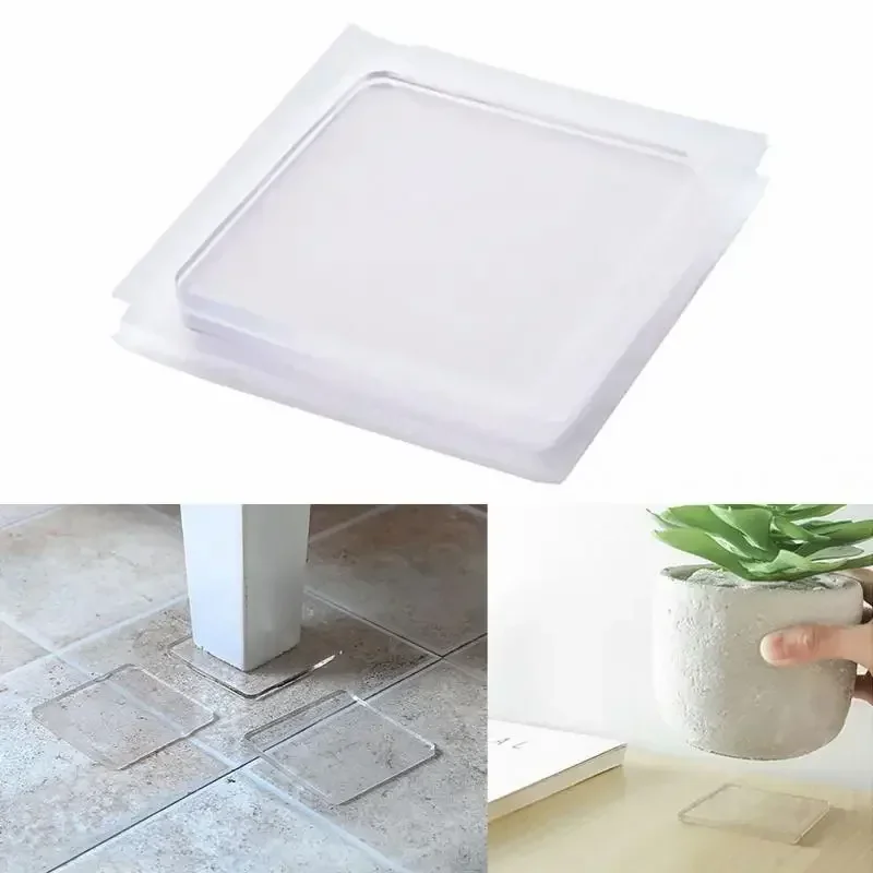 4/8pcs Anti Vibration Non-Slip Mat Washing Machine Silicone Pad Multifuncational Transparent Place Mats Home Bathroom Portable
