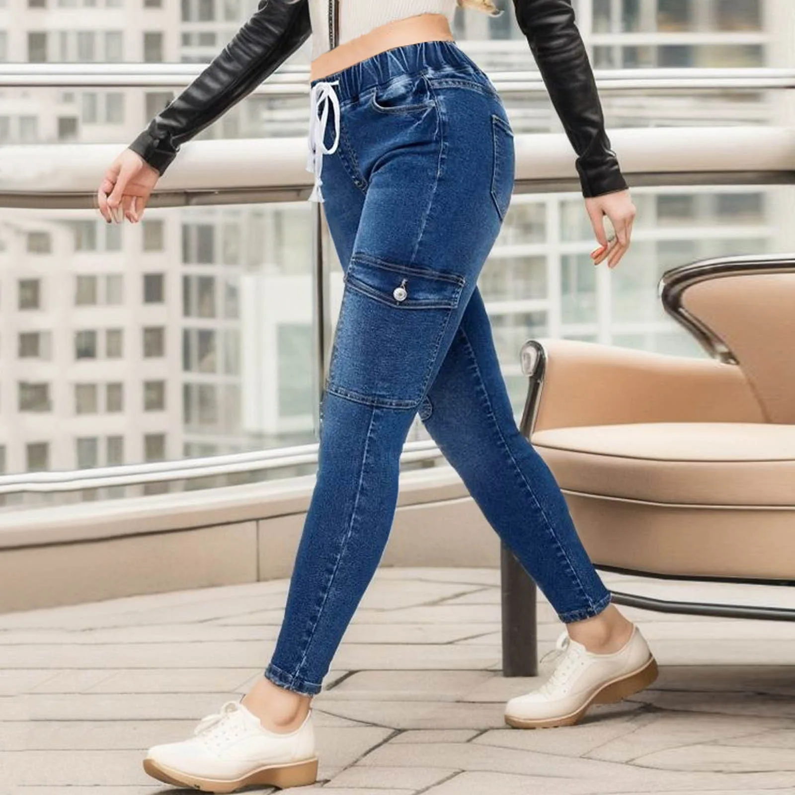 Damen Push-up elastische Röhrenjeans Herbst Frühling Slim Fit Hose für Frauen Jogging hose Mode Jeans hose Hose