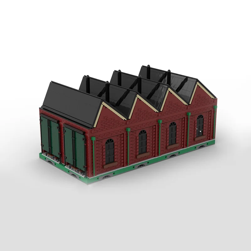 4394 قطعة MOC 2 حارة قاطرة سقيفة قطار نموذج اللبنات العمارة هدية الكريسماس لتقوم بها بنفسك اللعب التعليم الطوب عيد ميلاد #4