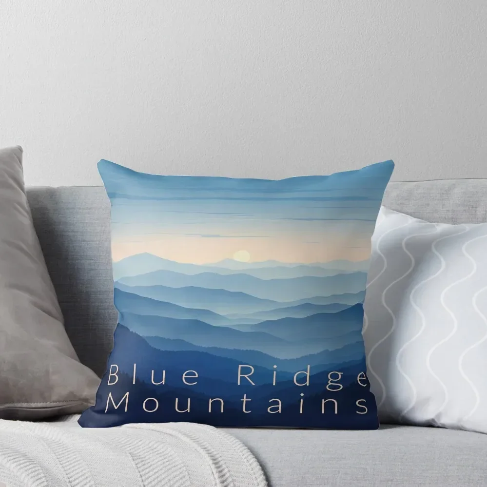 Blue Ridge Mountains Throw Pillow Cushion Cover Set Anime pillow