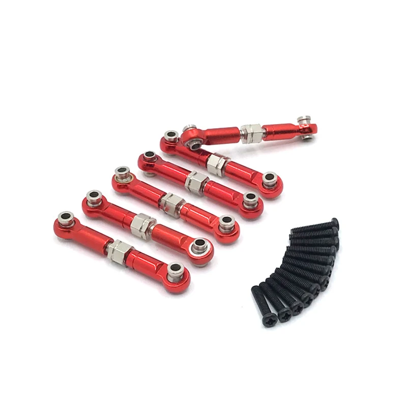 【STOCK】Adjustable Linkages Pull Rod Link for HS 18301 18302 18311 18312 18321 18322 1/18 RC Car Upgrade Parts,Red