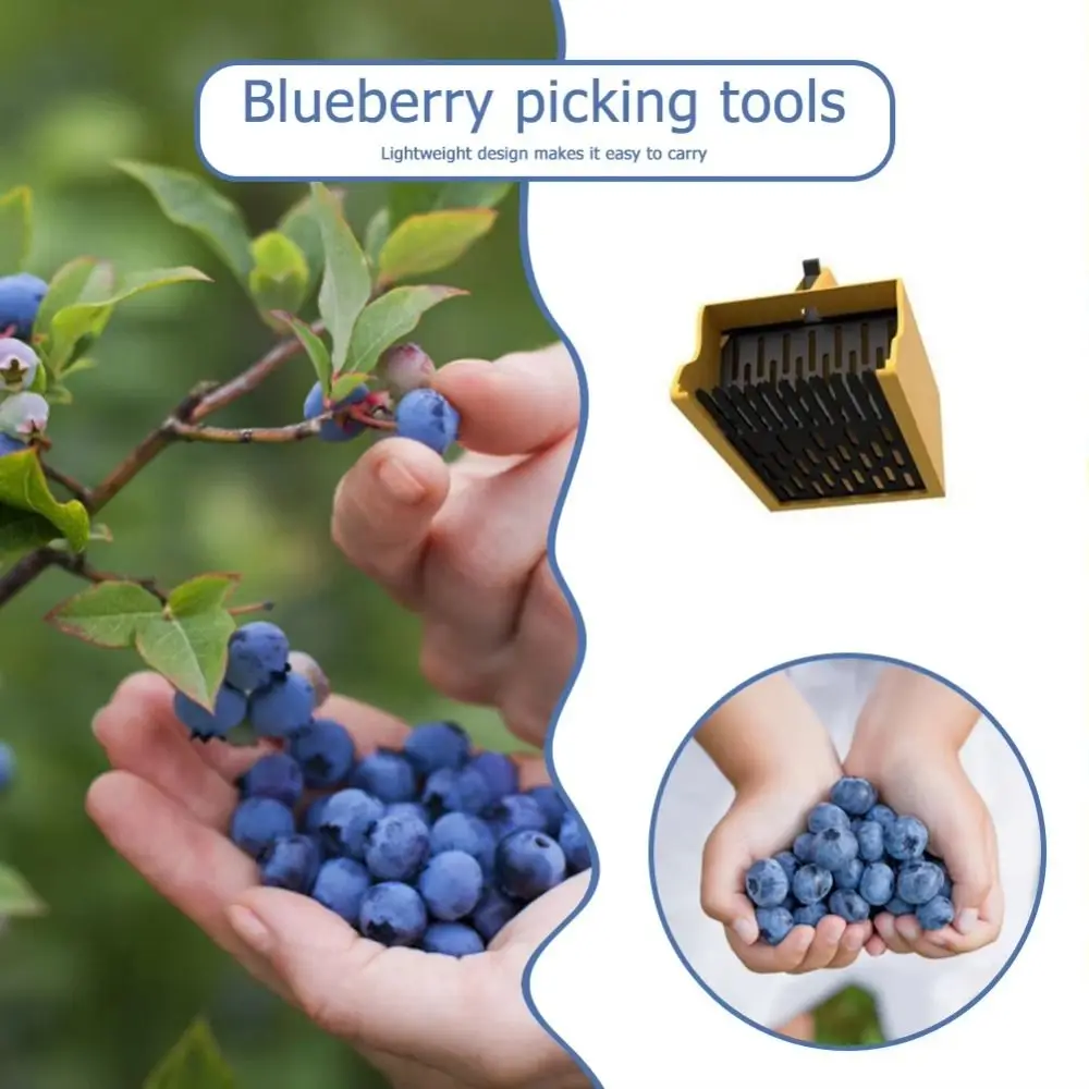 Yellow Blueberry Picker Berry Picking Compact Collection Harvester Shovel Tool Convenient Sturdy PP Berry Comb Cranberries