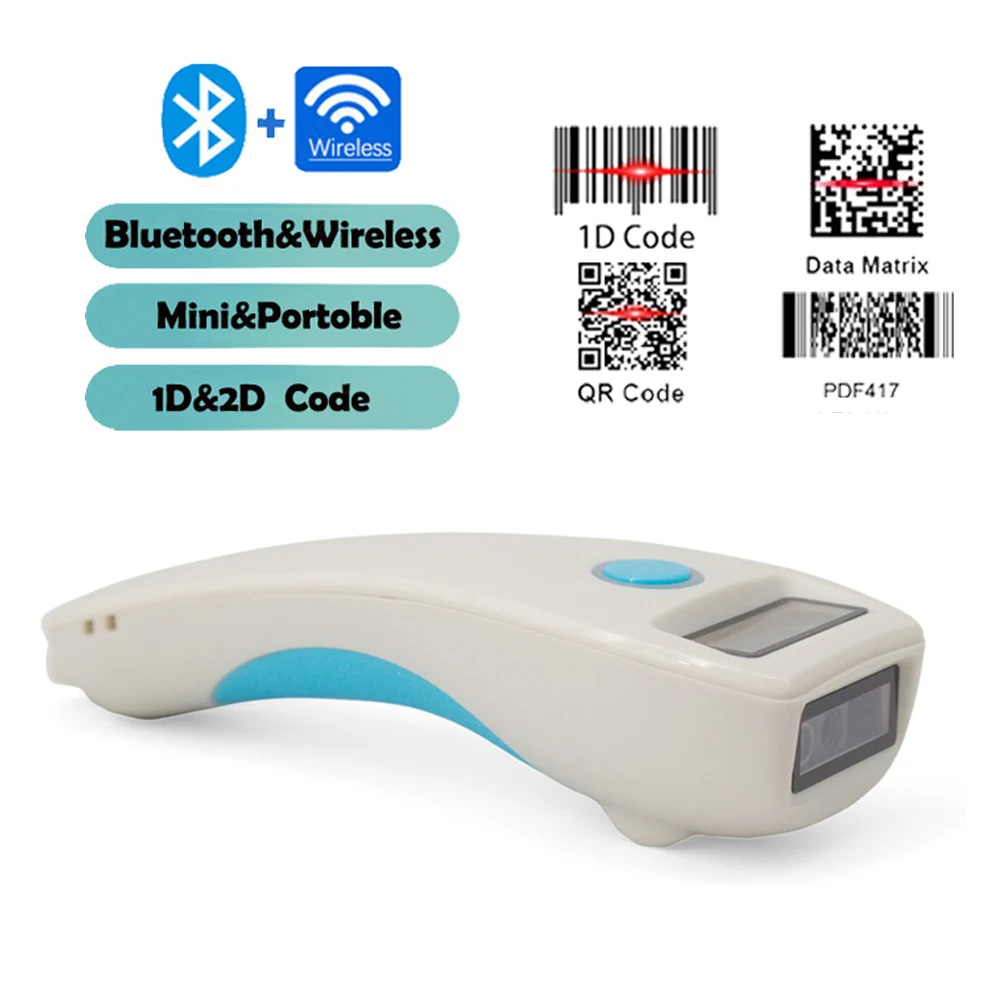 

Мини Bluetooth сканер штрих-кода Packot беспроводной считыватель Qr-кодов портативный 1D 2D барный сканер портативный для курьерского логистического магазина