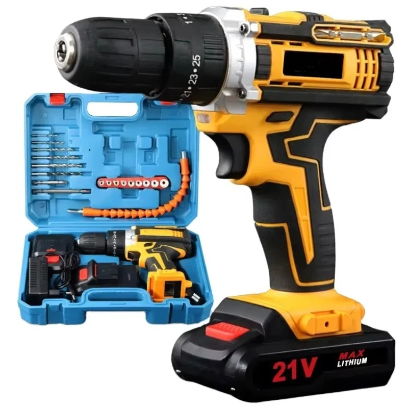

Power Drills 13mm Brushless Motor Drilling Machine With Battery Cordless Drill Power Tool Set