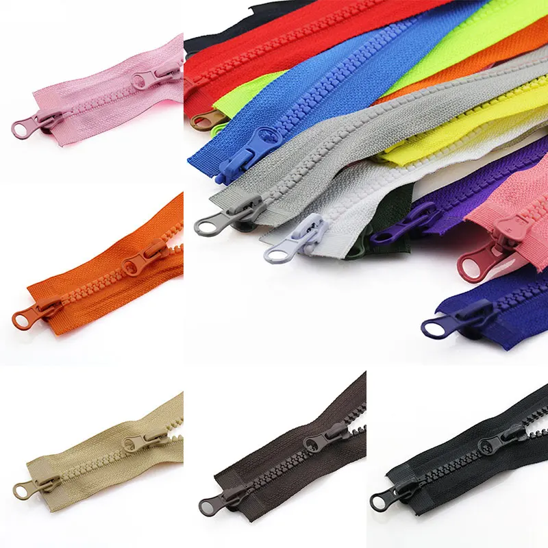 5# Resin Zipper Double Slider Open End Long Zip DIY Jacket Clothes Garment Colorful Zipper Crafts Sewing Tailor Kit 80cm 90cm