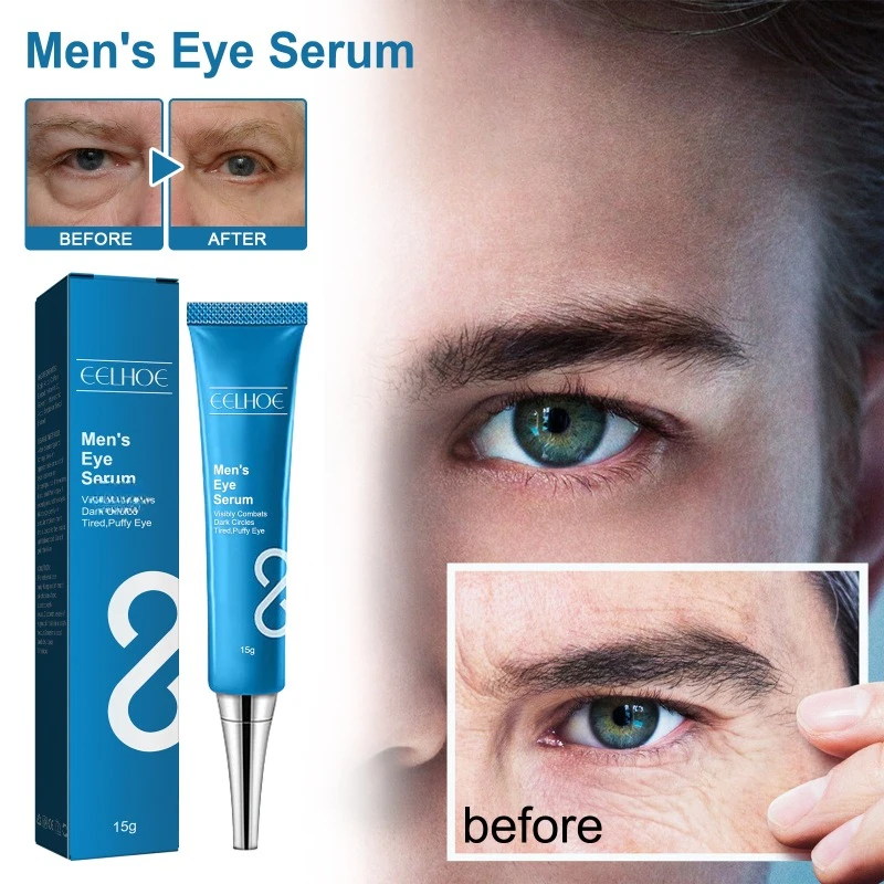 Esencia para los ojos para hombres, suero para el cuidado antienvejecimiento, elimina las ojeras, elimina las arrugas, reafirmante, ilumina los ojos