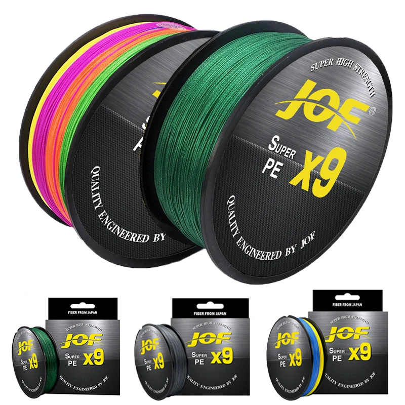 JOF X9 Strands 500/300M Multifilament PE Braided Fishing Line Strong Abrasion Resistance 20-80LB Carp Bass Fishing Accessories