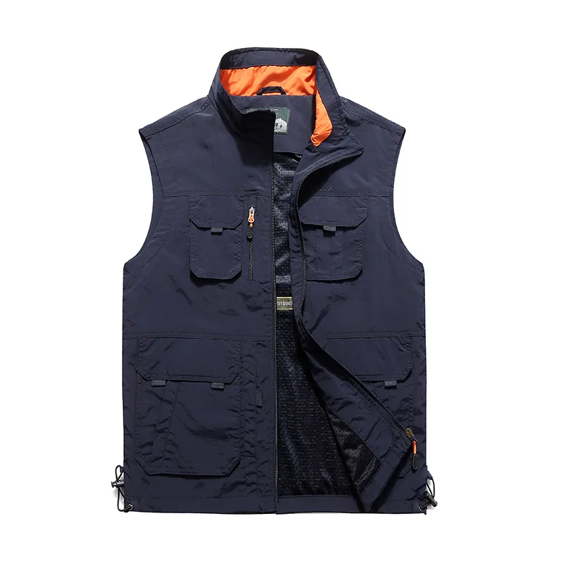 

Men's Spring and Autumn Summer Casual Vest Large Loose Multi Pocket Photography Fishing Vest Top Coat