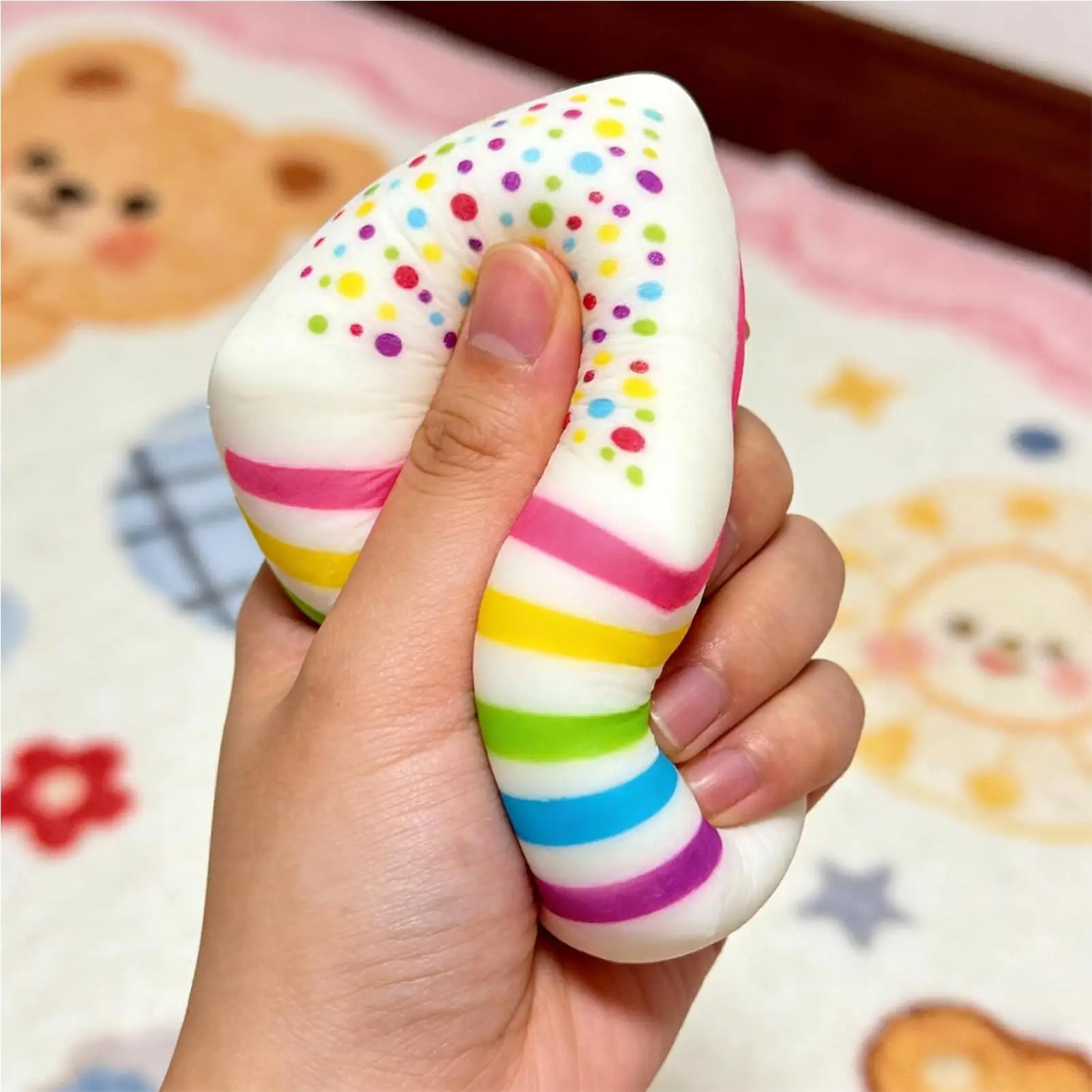 

Soft Slow Rising Squish Toy Rainbow Triangle Cake Squeeze Stress Relief Simulation Educational Toy For Kids Adults