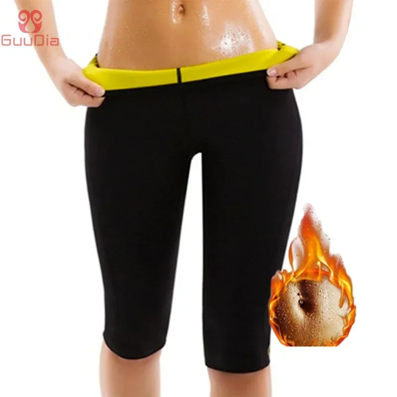 GUUDIA 4XL 5XL Hot Thermo Weight Loss Waist Trainer Tight Thigh Women Sauna Sweat Pants Body Shaper Slimming Legging Fitness Gym