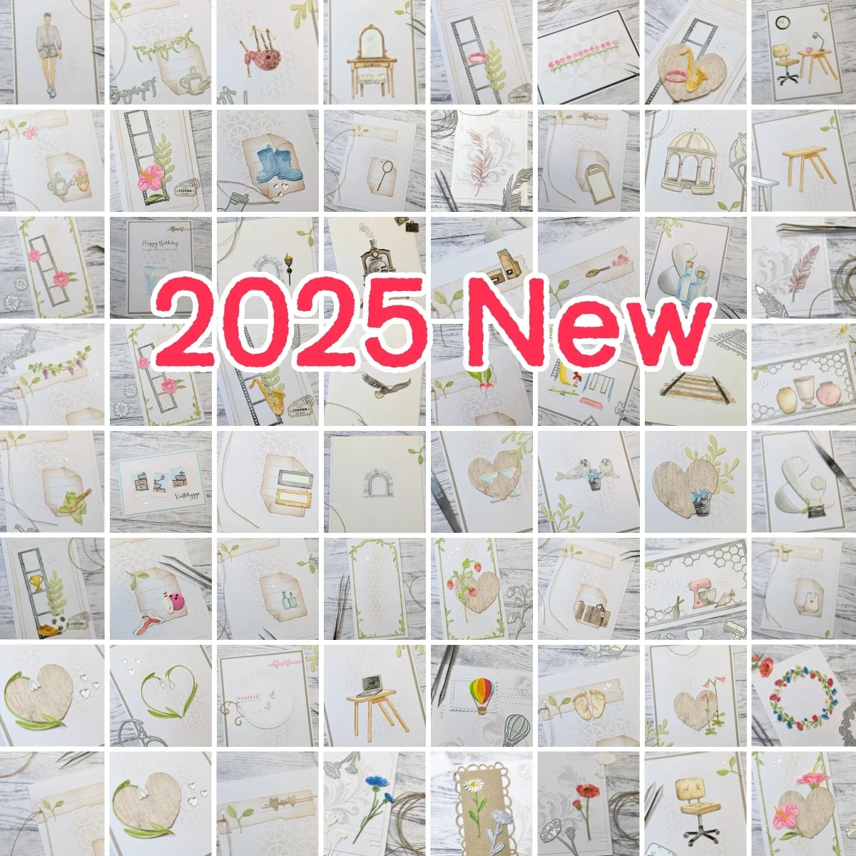

Mini Flowers Plants Heart Train Clothes Metal Cutting Dies For DIY Making Card Scrapbook Craft Template Decoration 2025 New