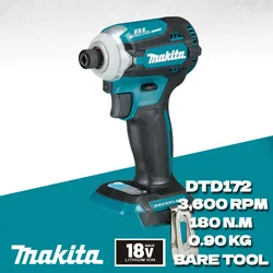 Makita DTD172 Cordless Impact Driver 18V LXT BL Brushless Motor Electric Drill Wood/Bolt/T-Mode 180 N·m Rechargeable Power Tools