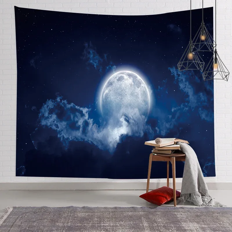 Ashou Night Sky Tapestry Star Moon Tapestry Wall Hanging Decor Bedroom Decoration Wall Decor House Home Decoration Boho Decor