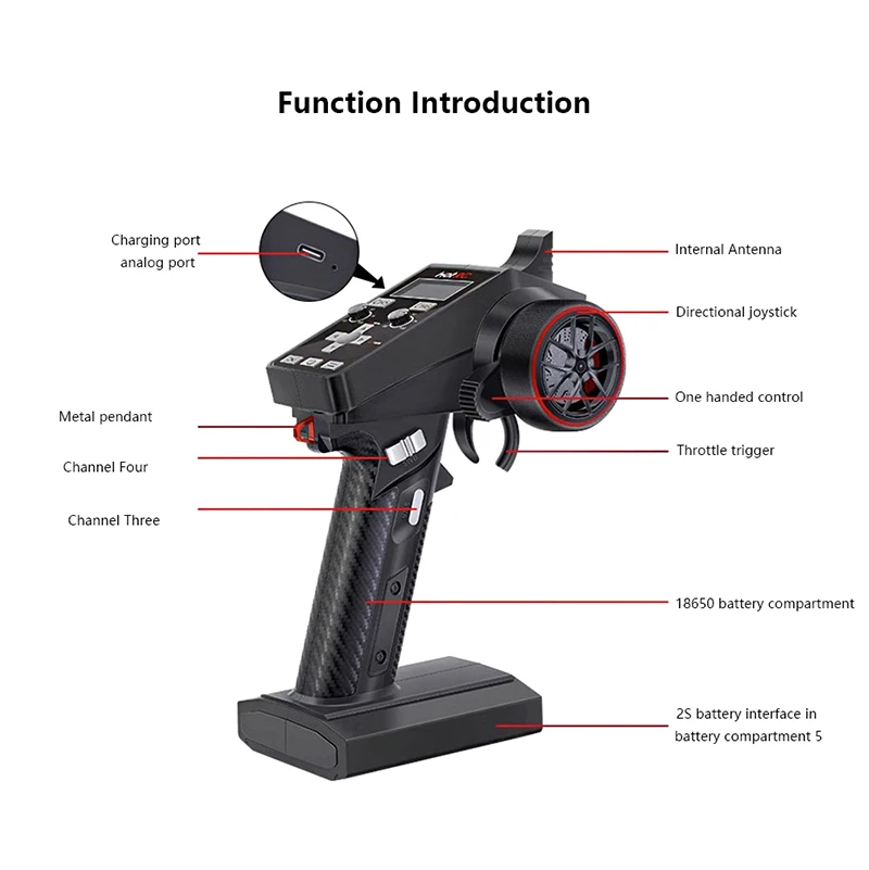 Innovador transmisor de control remoto CT-6A 6CH 2,4 GHz con receptor de F-06A para mecánica RC