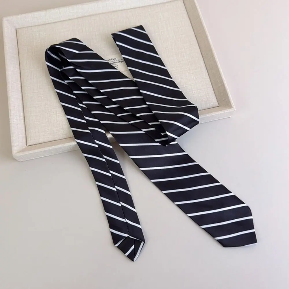 Temperament Korean Striped Tie Printed Y2K Shirt Tie Decoration Stripe College Style Belt Accessories Neck Tie