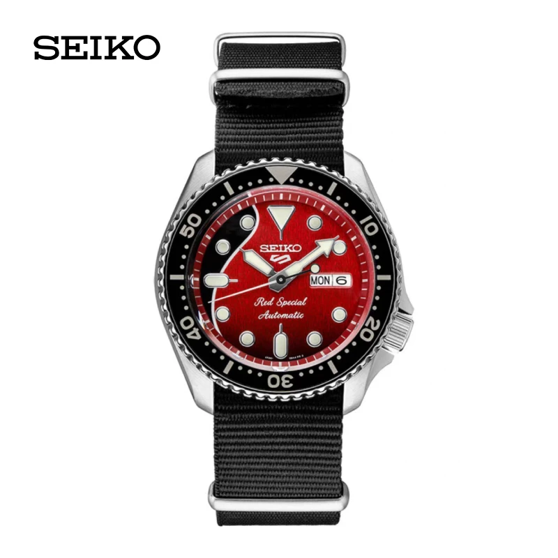 Imagem -06 - Seiko Original Sports Black Dial Relógio Automático para Homens 10bar Relógios Mecânicos à Prova d Água