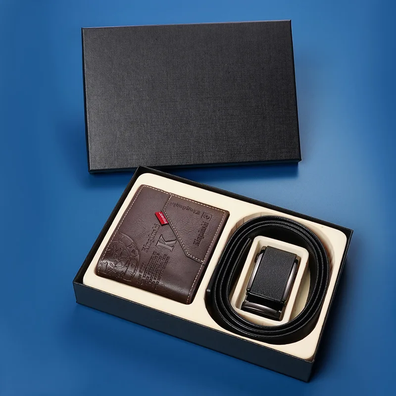 【ギフトボックスセット】メンズベルトと財布のコンボセット-自動バックルベルト財布-高級ギフトボックス-ギフト
