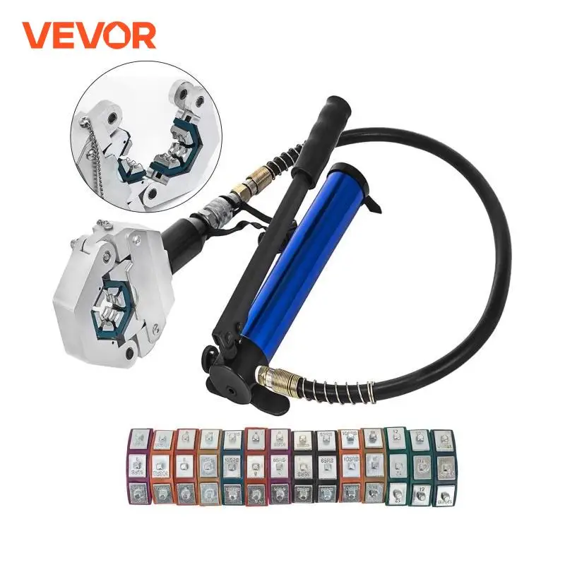 VEVOR Hydraulic Hose Crimper 71500 Separable Hydra-Krimp with Aluminum Pump Handheld Air Condtioning Repair Crimping Tool Set