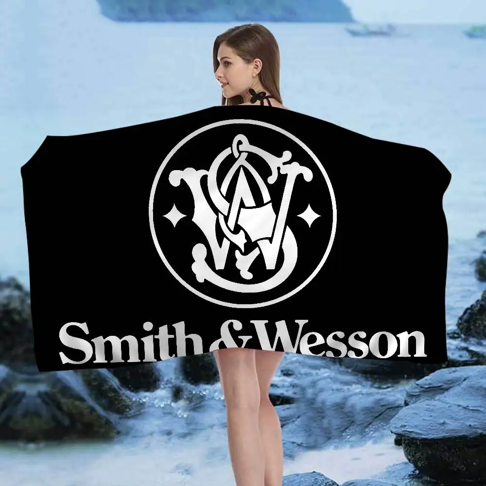 GUN Smith Wesson Big Microfiber Beach Towels Quick Dry Towel Sand Beach Towels Pool Towel for Travel Swim Pool Yoga