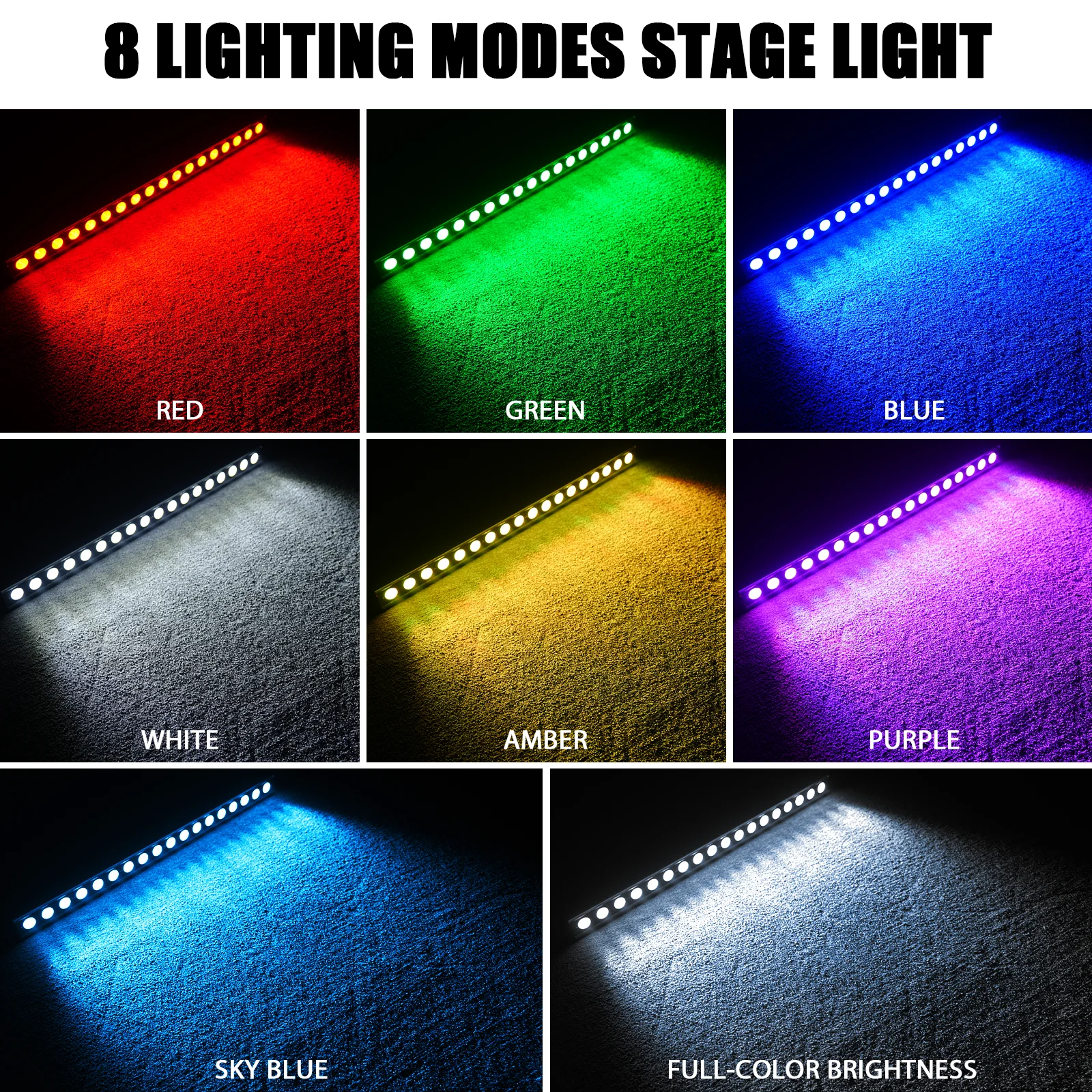 Yiflamefly 2Pcs 120W 18-LED RGBW Wall Washer Light 29 Running Chase Mode Flash DMX512  for Home Entertainment Stage Performance