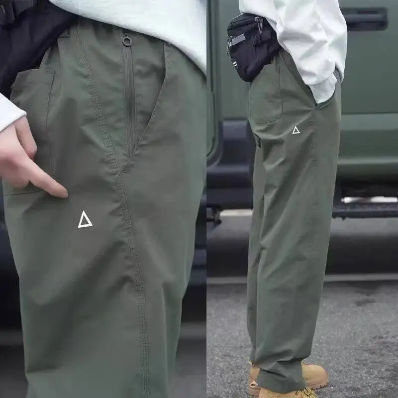 

Military een American Sle Men's Qui Dry Cargo Pants Spring Autumn e Label Slim Fit Waterproof Straight Casual Pants