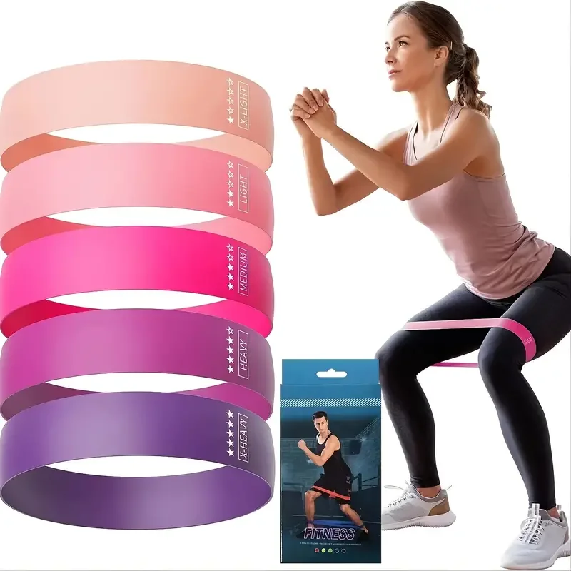 

5pcs/set Different Stretch Band, Resistance Tape For Exercise Workout Fitness