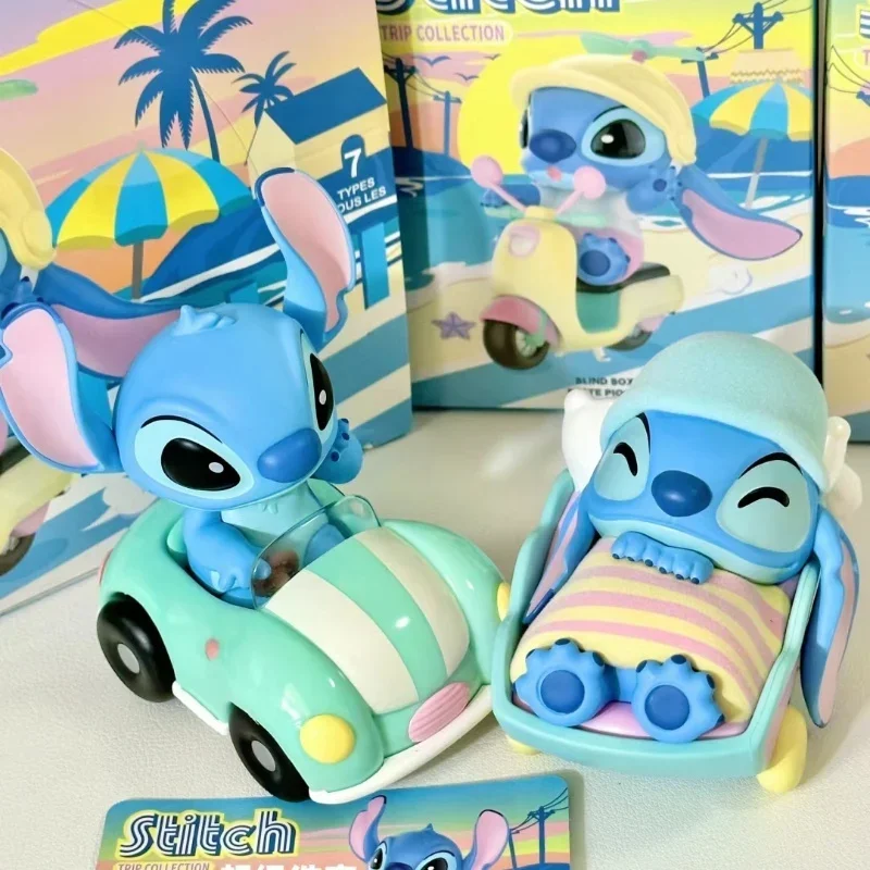 Miniso caixa cega da disney lilo & stitch changyou série modelo brinquedos presente de aniversário anime kawaii modelo decoração de mesa