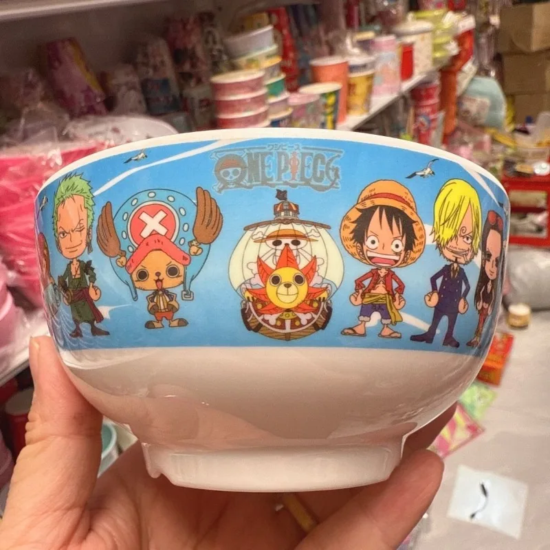 

One Piece anime cute Luffy Zoro Chopper Sanji children's eating bowl Kawaii 4.5-inch food supplement anti-fall plastic bowl gift