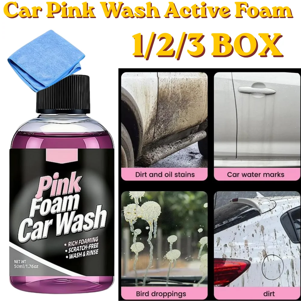 Car Wash Active Foam 1/2/3 BOX Pink Foaming Extreme Bodywash Car Wash Soap For Automatic Car Care Wash Cleaner