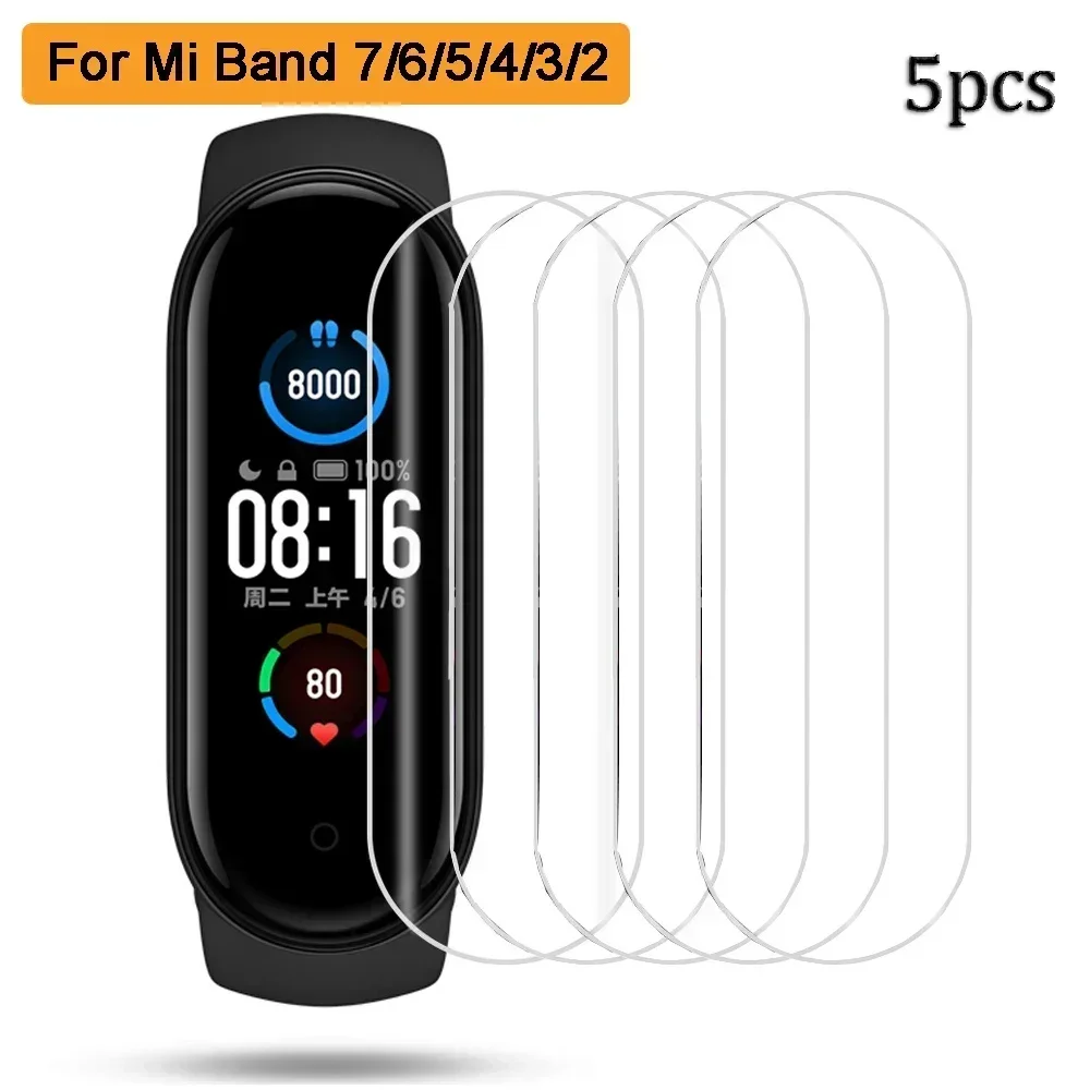 Hydrogel Soft Screen Protectors for Xiaomi Mi Band 7 6 5 4 3 Protective Film Smart Watch Wristband Xiaomi Miband Accessories