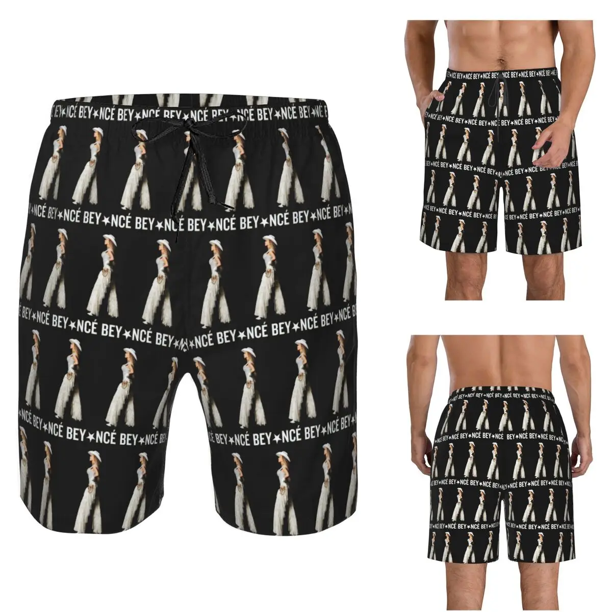 Singer Beyonce Cowboy Carter 2025 Tour Trunks Beach Board Shorts Casual Quick Dry Swim Summer Men Pants
