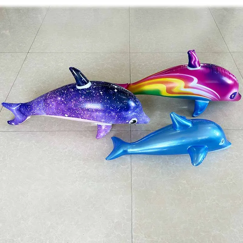 Nieuw Kleurrijk Opblaasbaar Groot Dolfijnspeelgoed Creatief Kinderwaterfeest Verkleedspeelgoed Sterrendolfijnvis Opblaasbaar Speelgoed