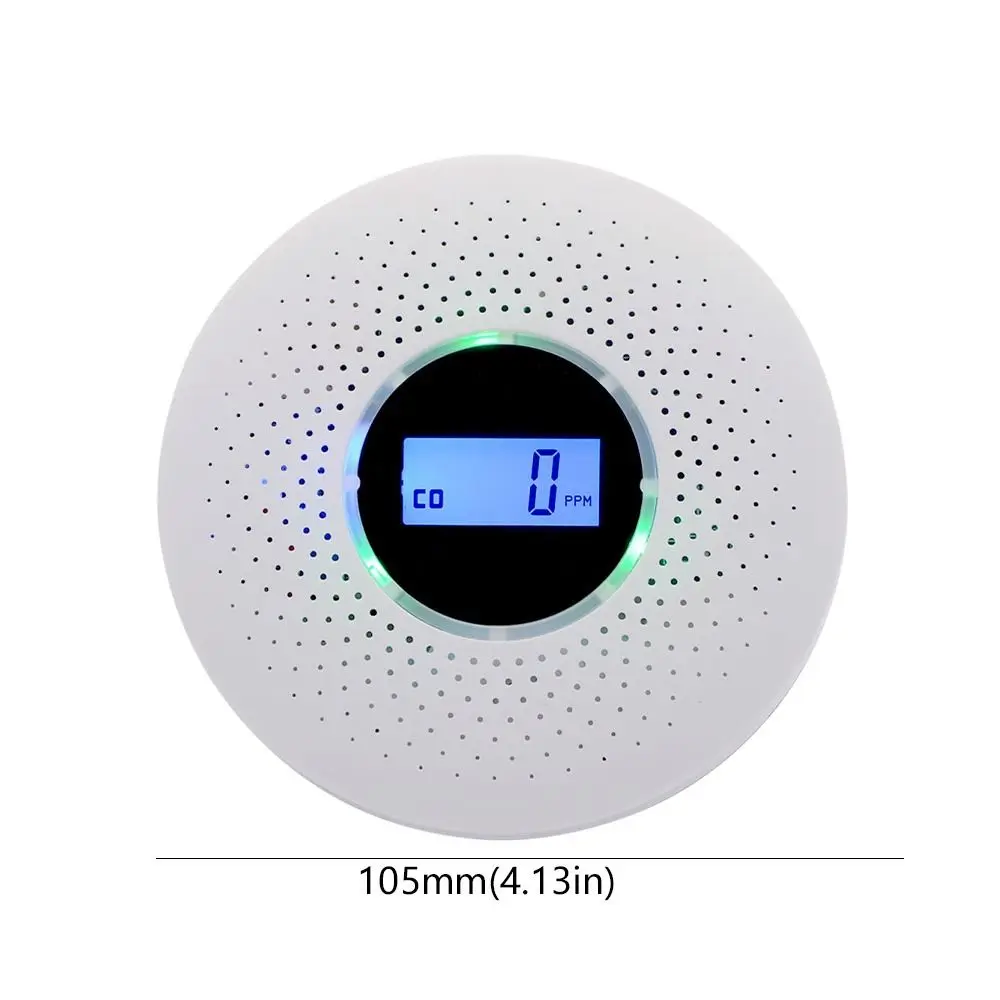 Compound Alarm 2 in 1 Kohlenmonoxid-Detektor LCD-Display Drahtloser Rauchmelder Tragbarer CO-Monitor Garage