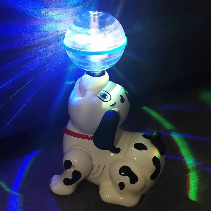 Kids Electric Toys Will Sing And Dancing 360 ° Rotating Top Ball Puppy Toys With Lights And Music Puppy Baby Interactive Toys