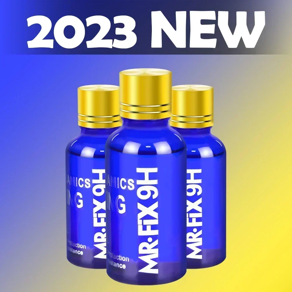 طقم طلاء زجاجي فائق للماء للسيارات ، معطف سيراميك سائل ، مواد بوليسيلوكسان ونانو ، سيراميك للسيارات ، 3 تيان ، 9 ساعات