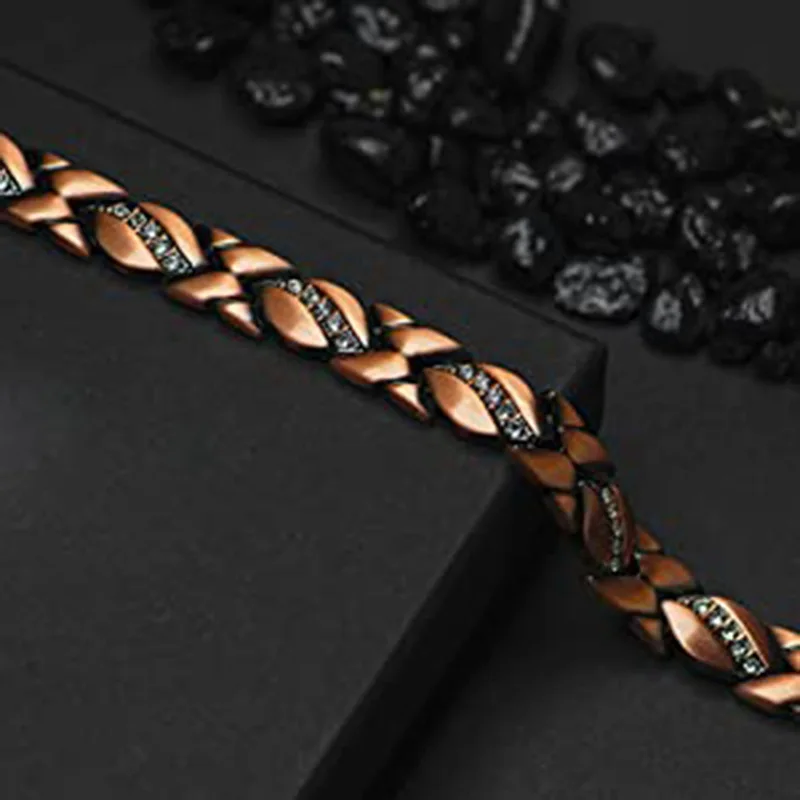 Vintage Copper Color Magnetic Bracelets for Women Arthritis Pain Relief Adjustable Bio Energy Blood Pressure Accessory Bracelet