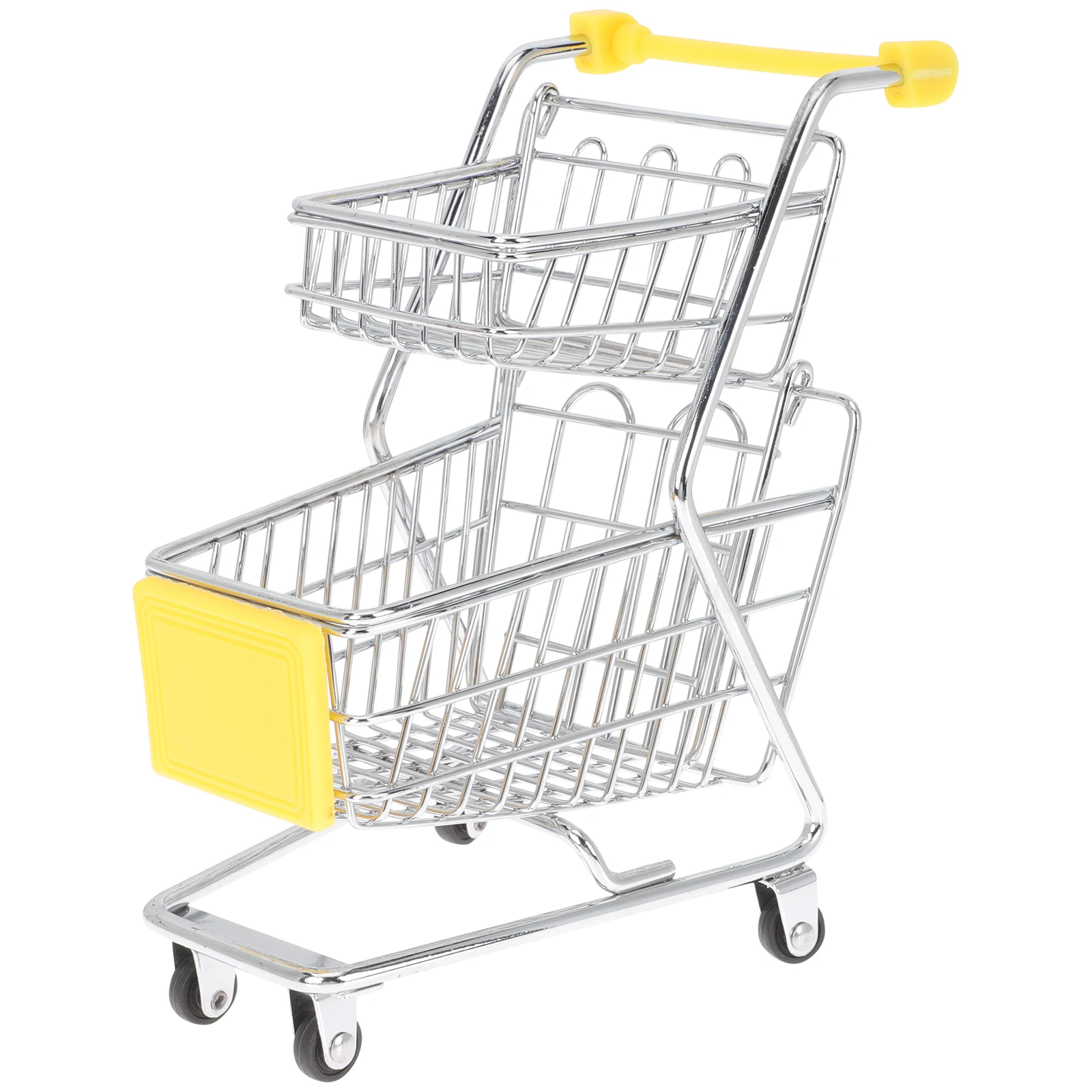 Keranjang Belanja Mini Desktop Supermarket Handcart Tempat Penyimpanan Kecil Dekorasi Kantor Model Keranjang Belanja Kecil
