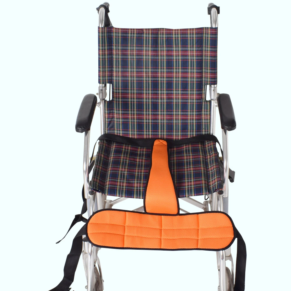 Wheelchair Protective Belt with T-shaped Soft Cushion Elderly Patients Prevent Body Anti Fall Adjustable Restraint Support Belt
