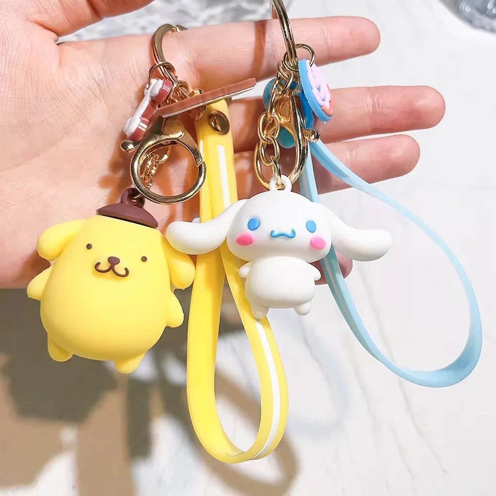 Miniso Kawaii Sanrio Keychain Kuromi Keyring Cinnamoroll Women Bag Pendant Melody Christmas gifts Hello Kitty Toy Doll