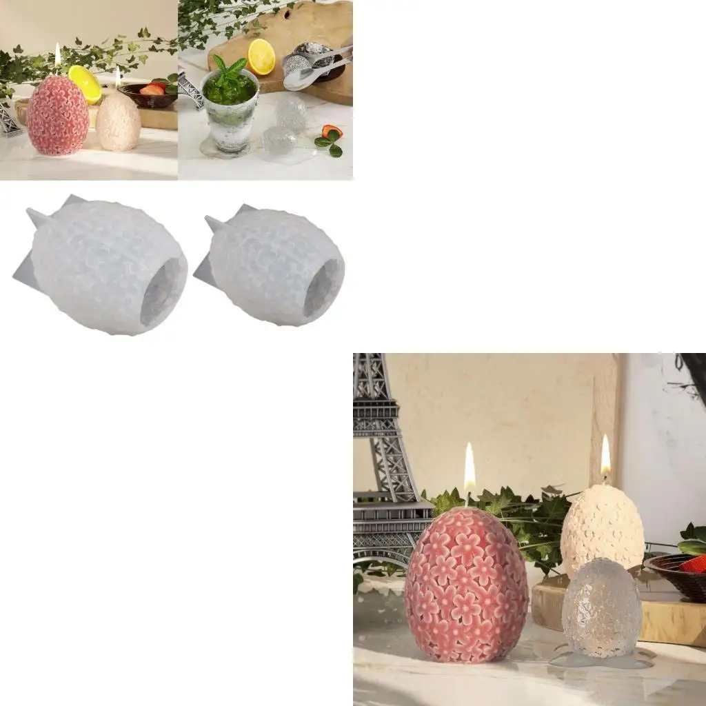 Scented Candle Silicone Mold Egg Flower Resin Epoxy Casting Mold Oval-Wax Mold Plaster Soap Mold Handmade DIY Craft