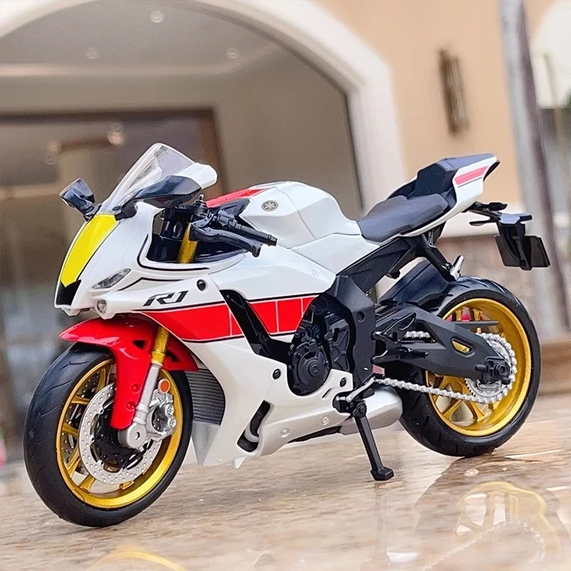 

Модель мотоцикла YZF-R1M 1:12, литая под давлением, имитационная, коллекционная, для декора, игрушка для мальчиков, подарок