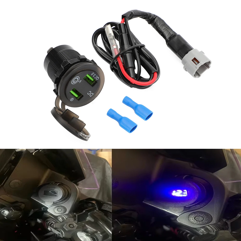 Жгут проводов для зарядного устройства USB для Yamaha Tracer 900 MT09 FZ09 QC3.0, порт вольтметра