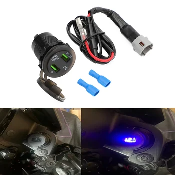 Para Yamaha Tracer 900 MT09 FZ09 cargador USB arnés de cableado QC3.0 puerto de voltímetro