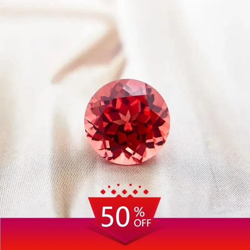 

A- Lab Grown Padparadscha Round Shape Fire Lotus Color Top Quality for Diy Jewelry Making Ring Selectable AGL Certificate