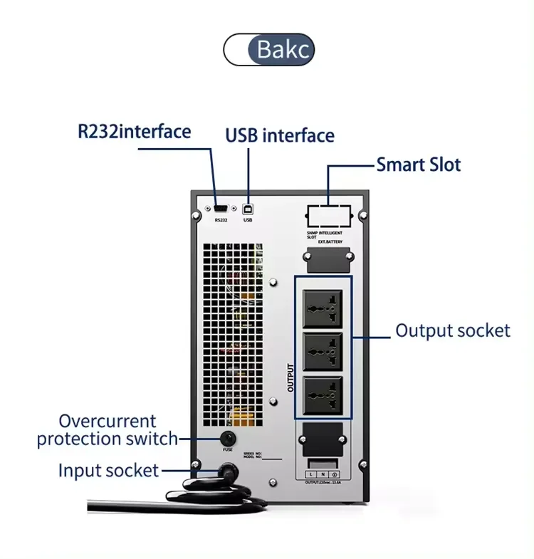 1kva 3kva 5kva 10kva Uninterrupted Power Supply Unit High Frequency Industrial Online Ups For Home Equipment