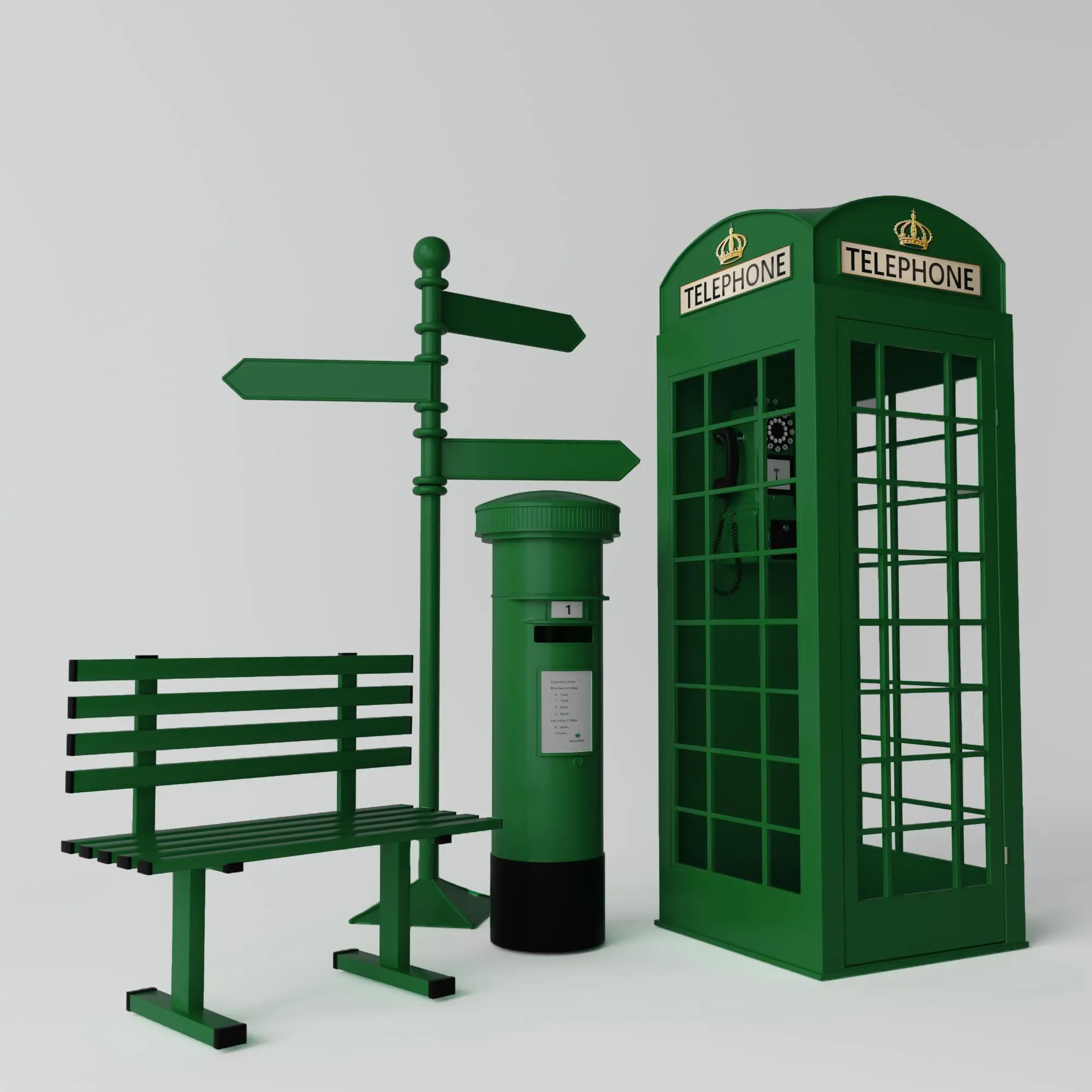 Retro iron handicrafts,  telephone booths, large outdoor decorative ornaments