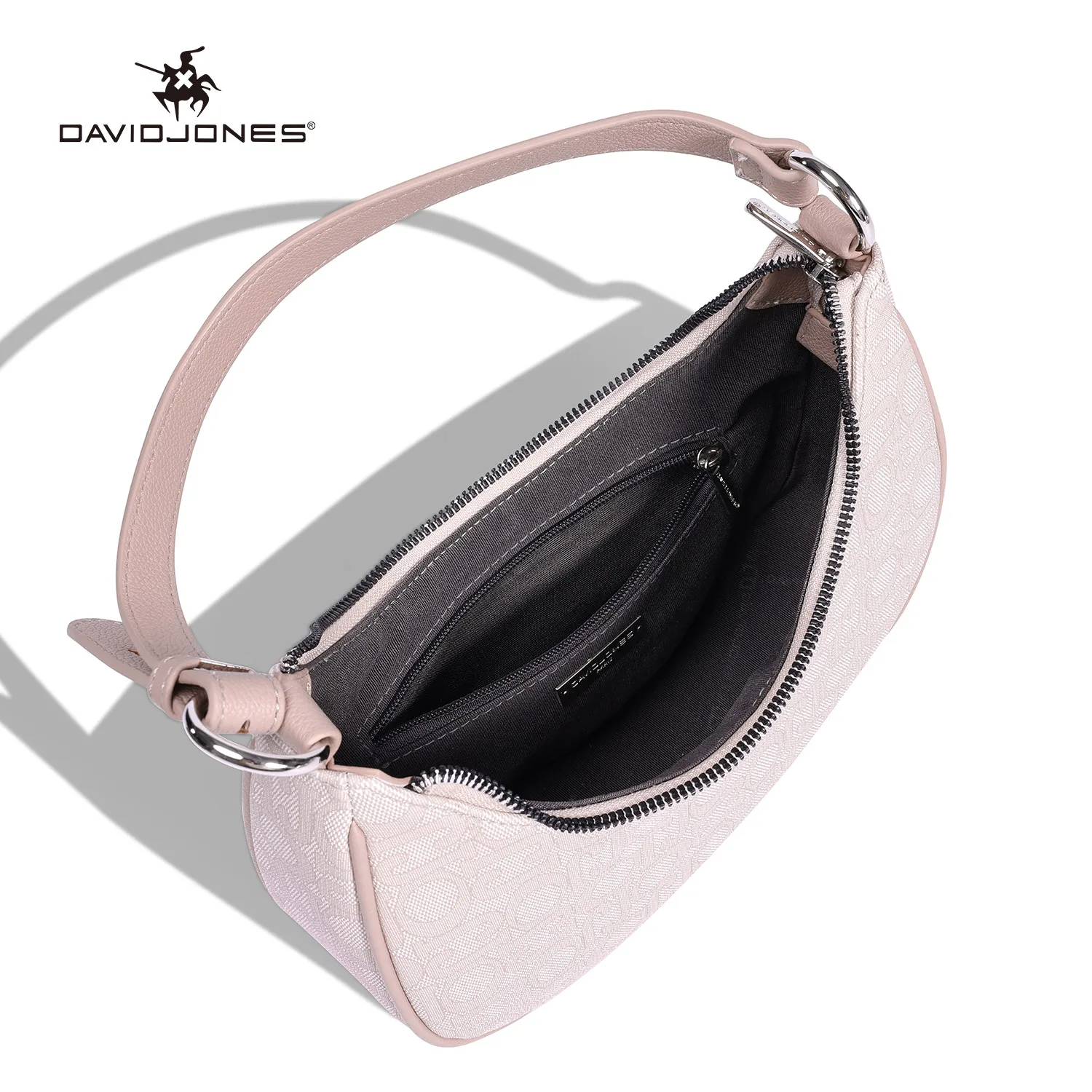 David Jones Multifunctional Women\'s Leather Underarm Bag Autumn Summer Trendy Crescent Bag Fashion Luxury Vintage Shoulder Bag