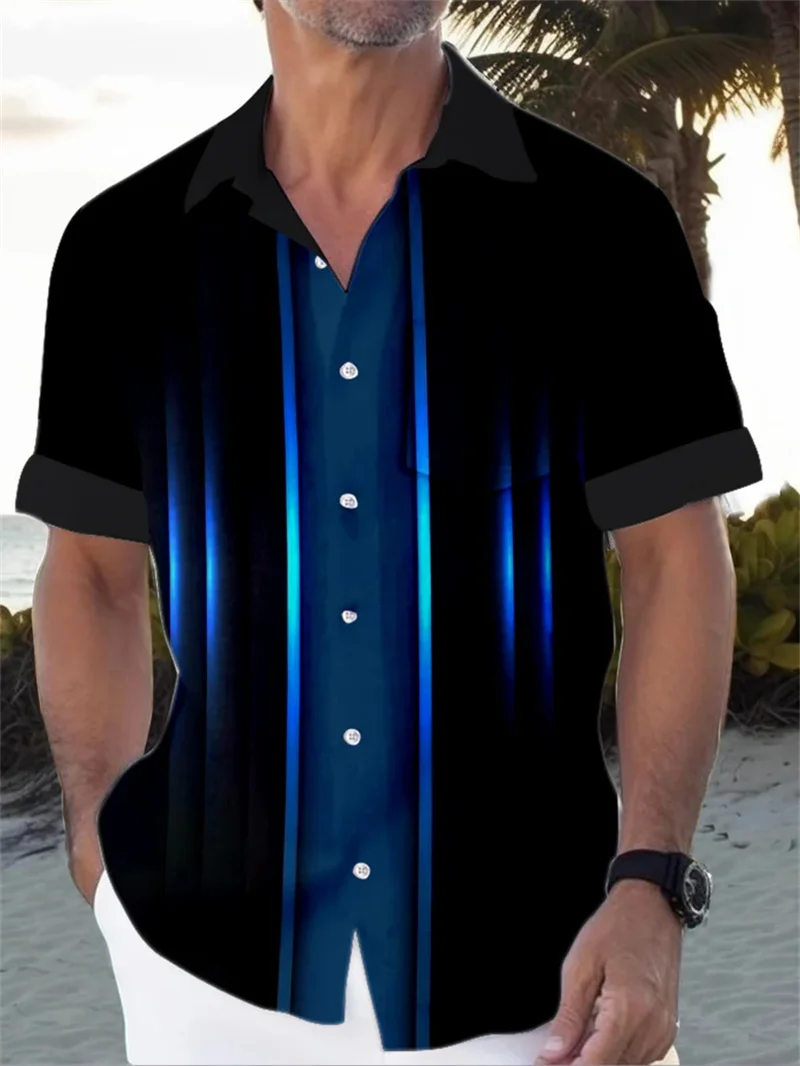 2025 Summer Animal Crane Men's Short sleeved Shirt Hawaii Shirt 3D Plant Printed Plus Size Beach Flower